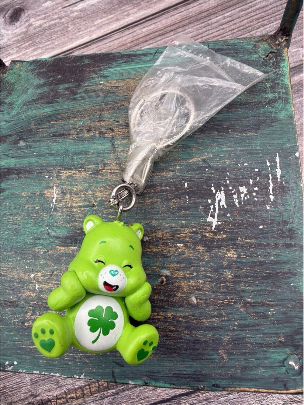 Kid Robot Care Bears Vinyl Keychain Zipper Pull Good Luck Bear Hard To Find NWOT